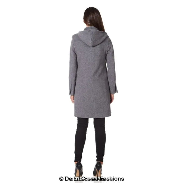 Women’s Wool Blend Hooded Zip Coat - Coats & Jackets