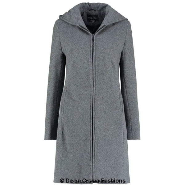 Women’s Wool Blend Hooded Zip Coat - Coats & Jackets