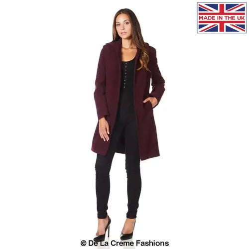 Women’s Wool Blend Hooded Zip Coat - UK 12/EU 40/US 8