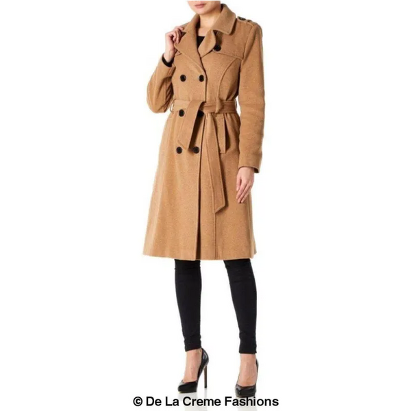 Wool and Cashmere Blend Military Coat - Coats & Jackets