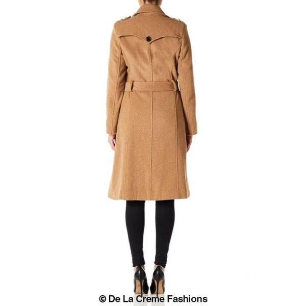 Wool and Cashmere Blend Military Coat - Coats & Jackets