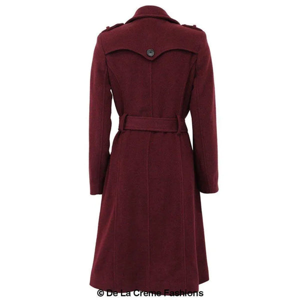 Wool and Cashmere Blend Military Coat - Coats & Jackets