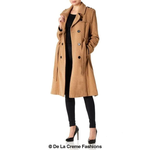 Wool and Cashmere Blend Military Coat - Coats & Jackets