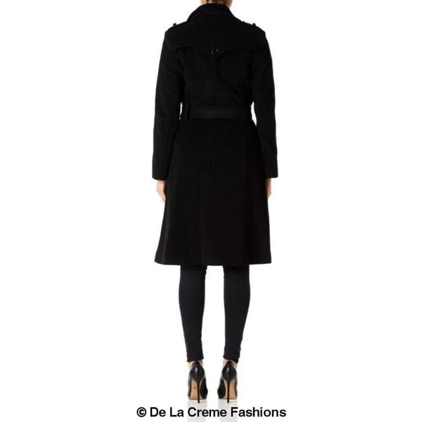 Wool and Cashmere Blend Military Coat - Coats & Jackets