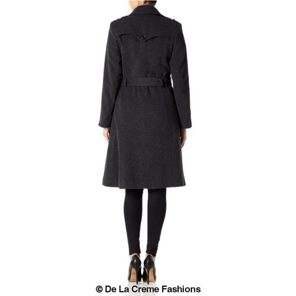 Wool and Cashmere Blend Military Coat - Coats & Jackets