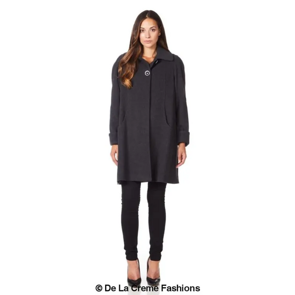 Wool and Cashmere Blend Swing Coat - Coats & Jackets