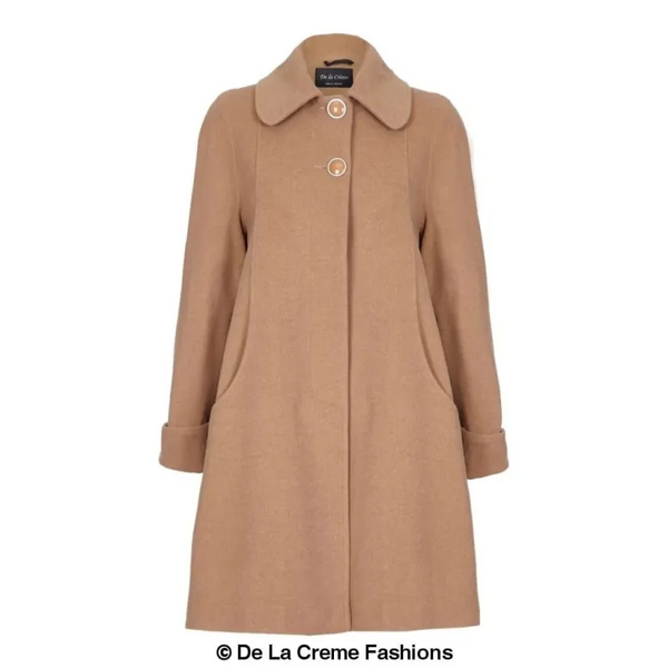 Wool and Cashmere Blend Swing Coat - Coats & Jackets