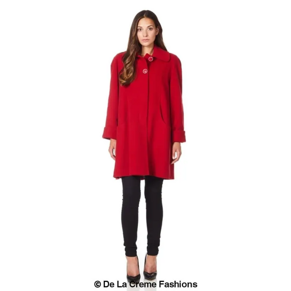 Wool and Cashmere Blend Swing Coat - Coats & Jackets