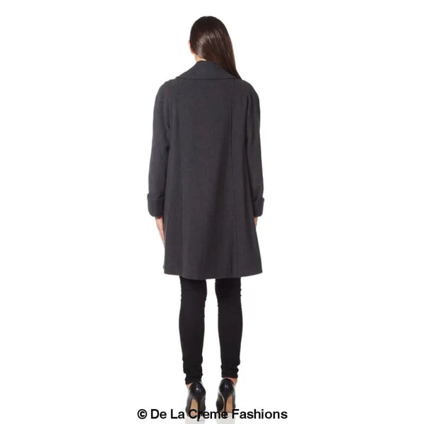 Wool and Cashmere Blend Swing Coat - Coats & Jackets