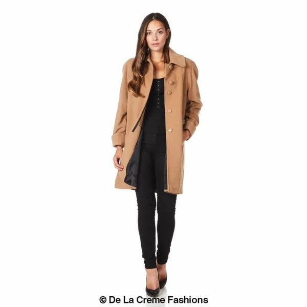 Wool and Cashmere Blend Swing Coat - Coats & Jackets