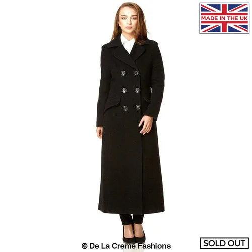 Wool Blend Double Breasted Long Coat - UK 10/EU 38/US 6