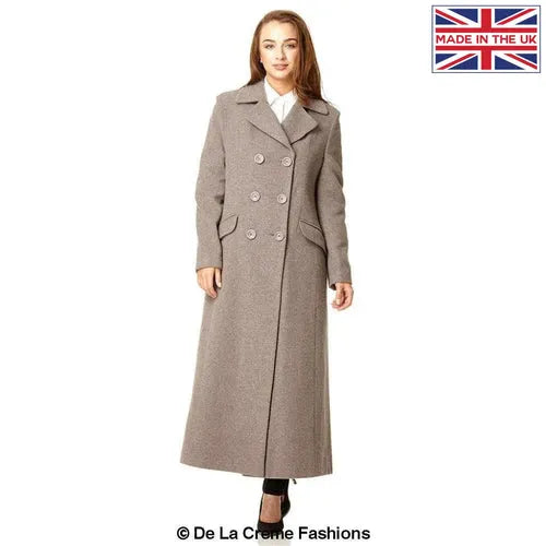 Wool Blend Double Breasted Long Coat - UK 10/EU 38/US 6