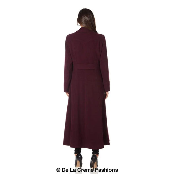 Wool Blend Double Breasted Maxi Coat - Coats & Jackets