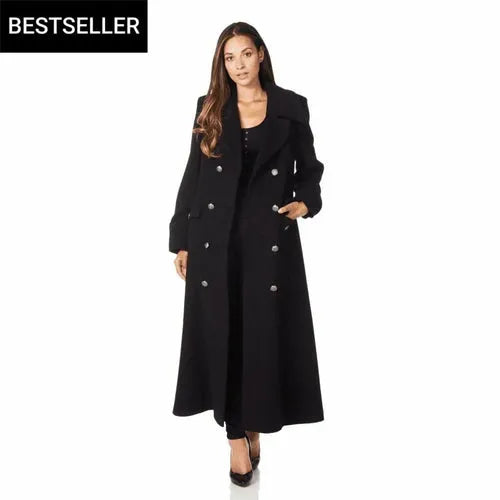 Wool Blend Double Breasted Maxi Coat - UK 18/EU 46/US 14