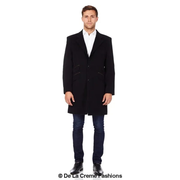 Wool Blend Single Breasted Retro Mod Coat - Coats & Jackets