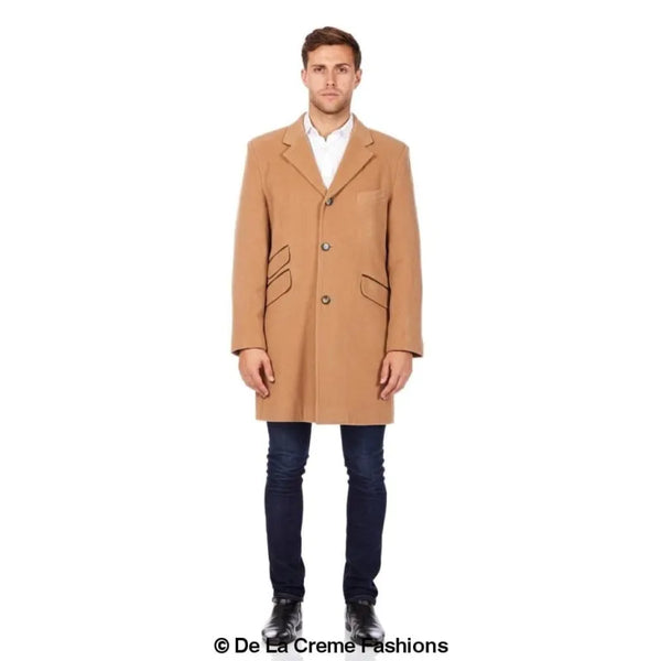 Wool Blend Single Breasted Retro Mod Coat - Coats & Jackets