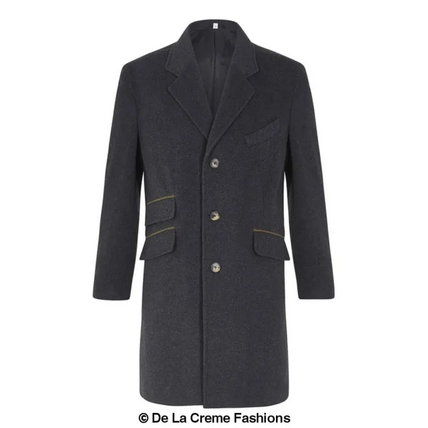 Wool Blend Single Breasted Retro Mod Coat - Coats & Jackets