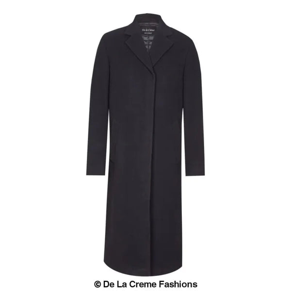 Wool & Cashmere Blend Covert Long Coat - Coats Jackets