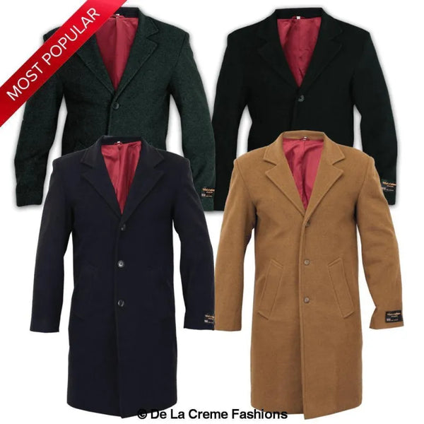 Wool & Cashmere Blend Formal Security Overcoat - Coats