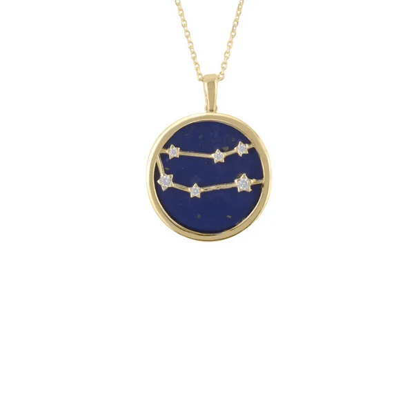 Zodiac Lapis Lazuli Gemstone Star Constellation Pendant