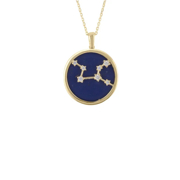 Zodiac Lapis Lazuli Gemstone Star Constellation Pendant