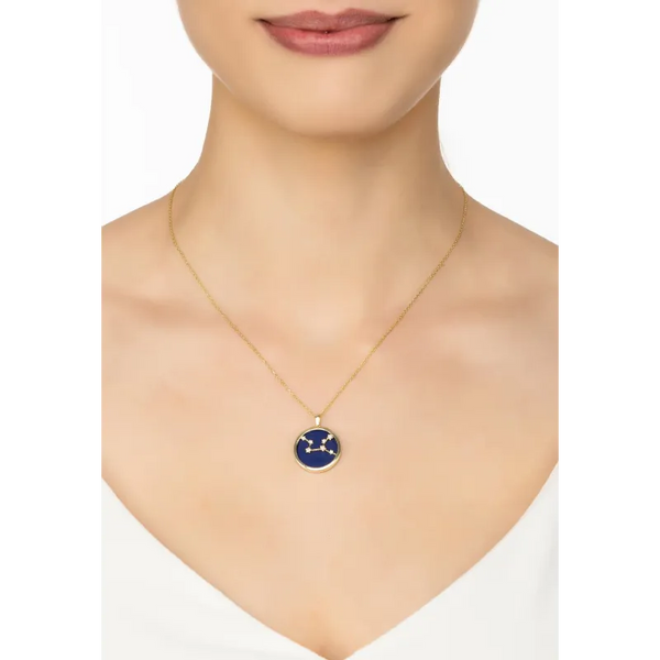 Zodiac Lapis Lazuli Gemstone Star Constellation Pendant