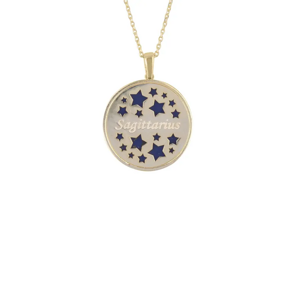 Zodiac Lapis Lazuli Gemstone Star Constellation Pendant