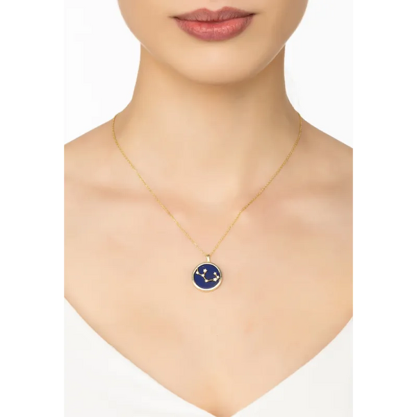 Zodiac Lapis Lazuli Gemstone Star Constellation Pendant