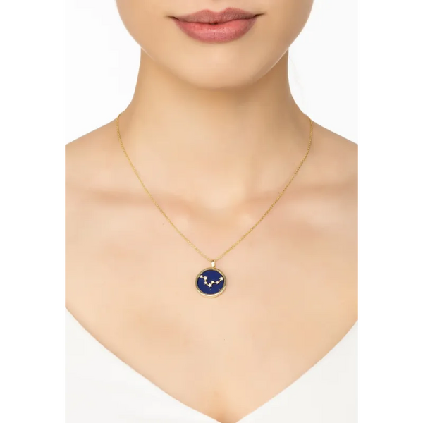 Zodiac Lapis Lazuli Gemstone Star Constellation Pendant