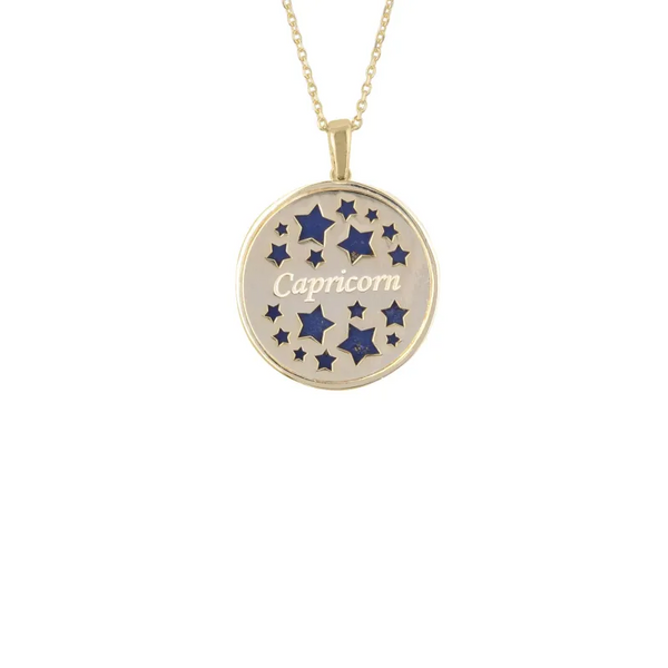 Zodiac Lapis Lazuli Gemstone Star Constellation Pendant