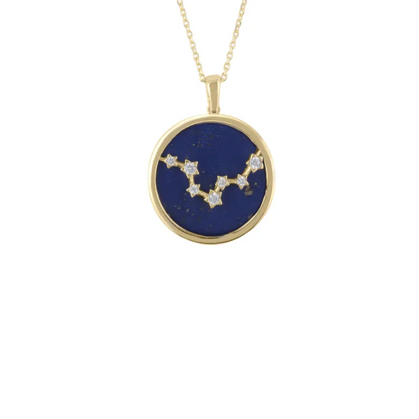 Zodiac Lapis Lazuli Gemstone Star Constellation Pendant