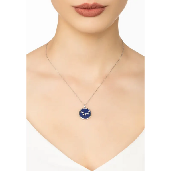 Zodiac Lapis Lazuli Gemstone Star Constellation Pendant