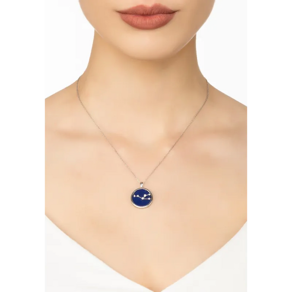 Zodiac Lapis Lazuli Gemstone Star Constellation Pendant