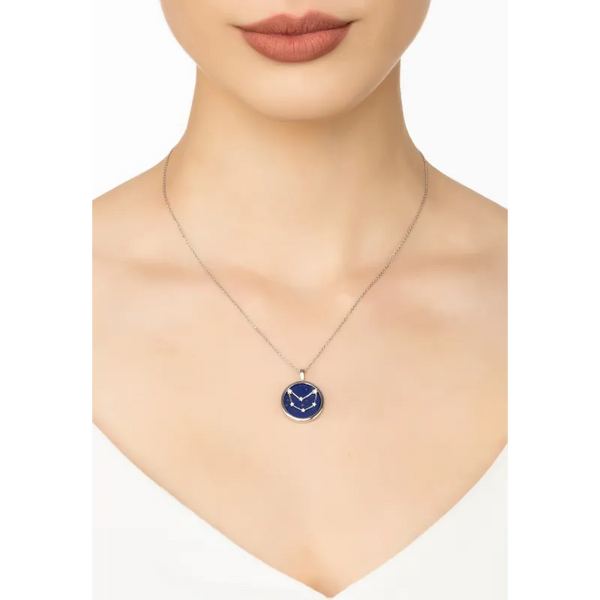 Zodiac Lapis Lazuli Gemstone Star Constellation Pendant