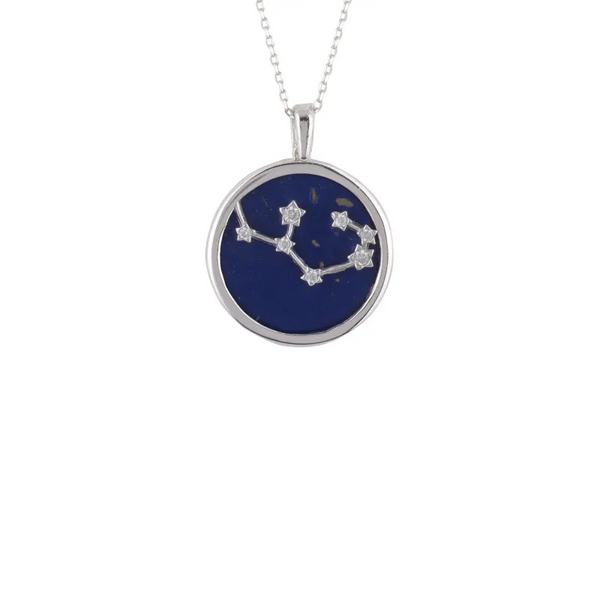 Zodiac Lapis Lazuli Gemstone Star Constellation Pendant