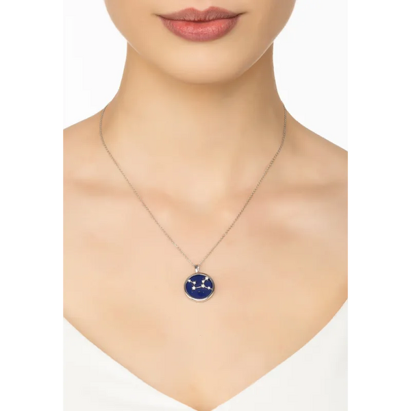 Zodiac Lapis Lazuli Gemstone Star Constellation Pendant